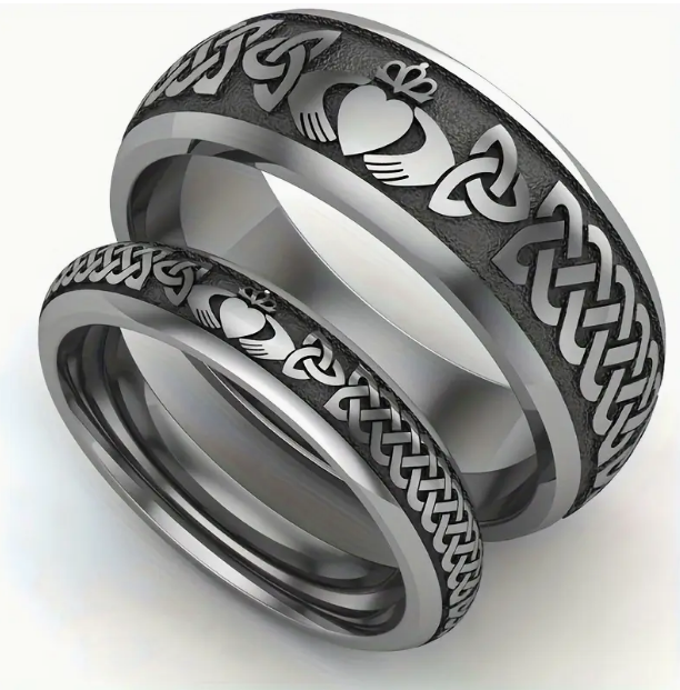 Claddaugh couple rings from Temu