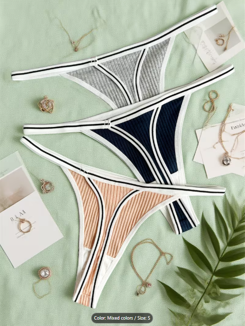 cotton v strings panties pack, taken from Temu product page