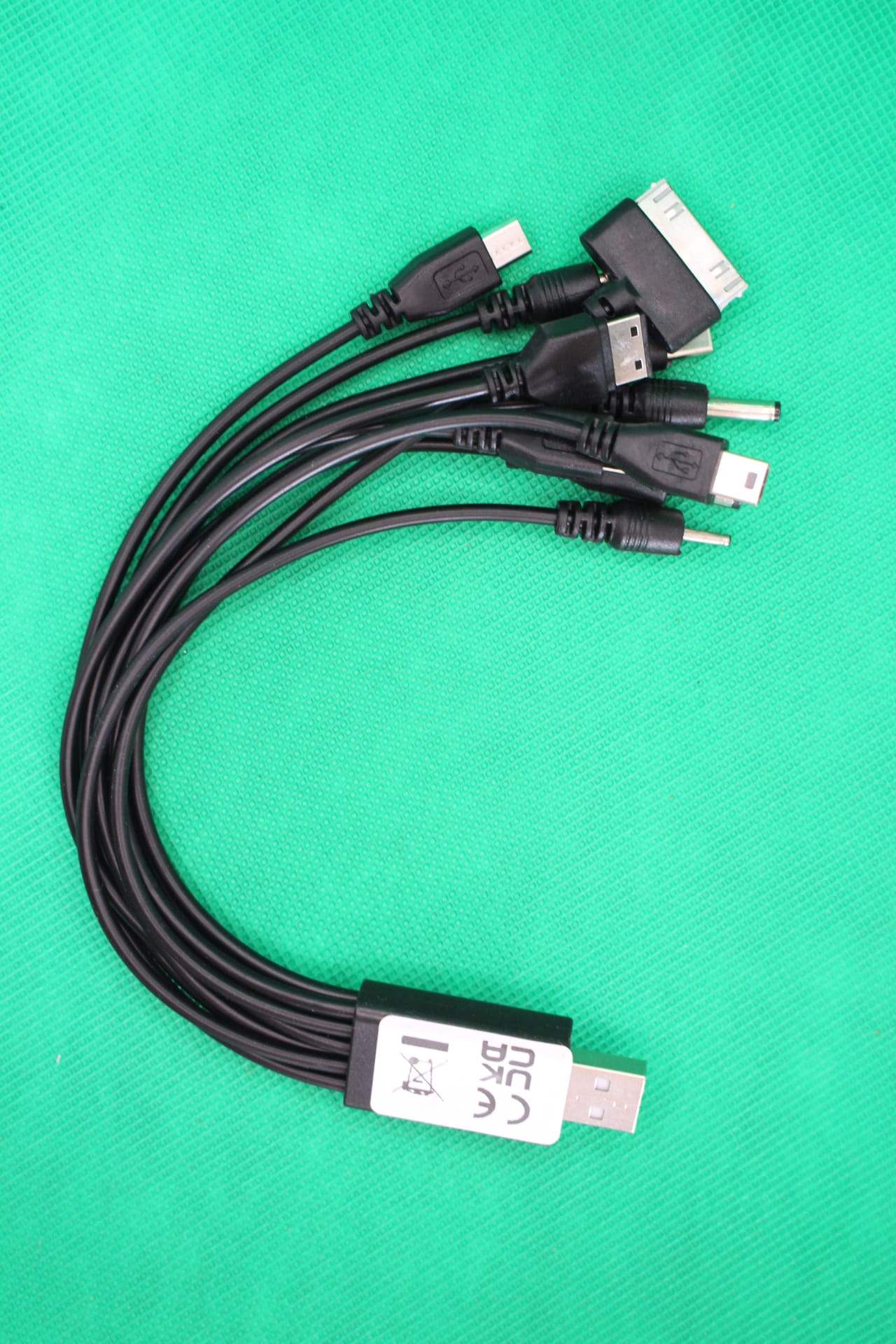 black ten in one multi charger usb, top view