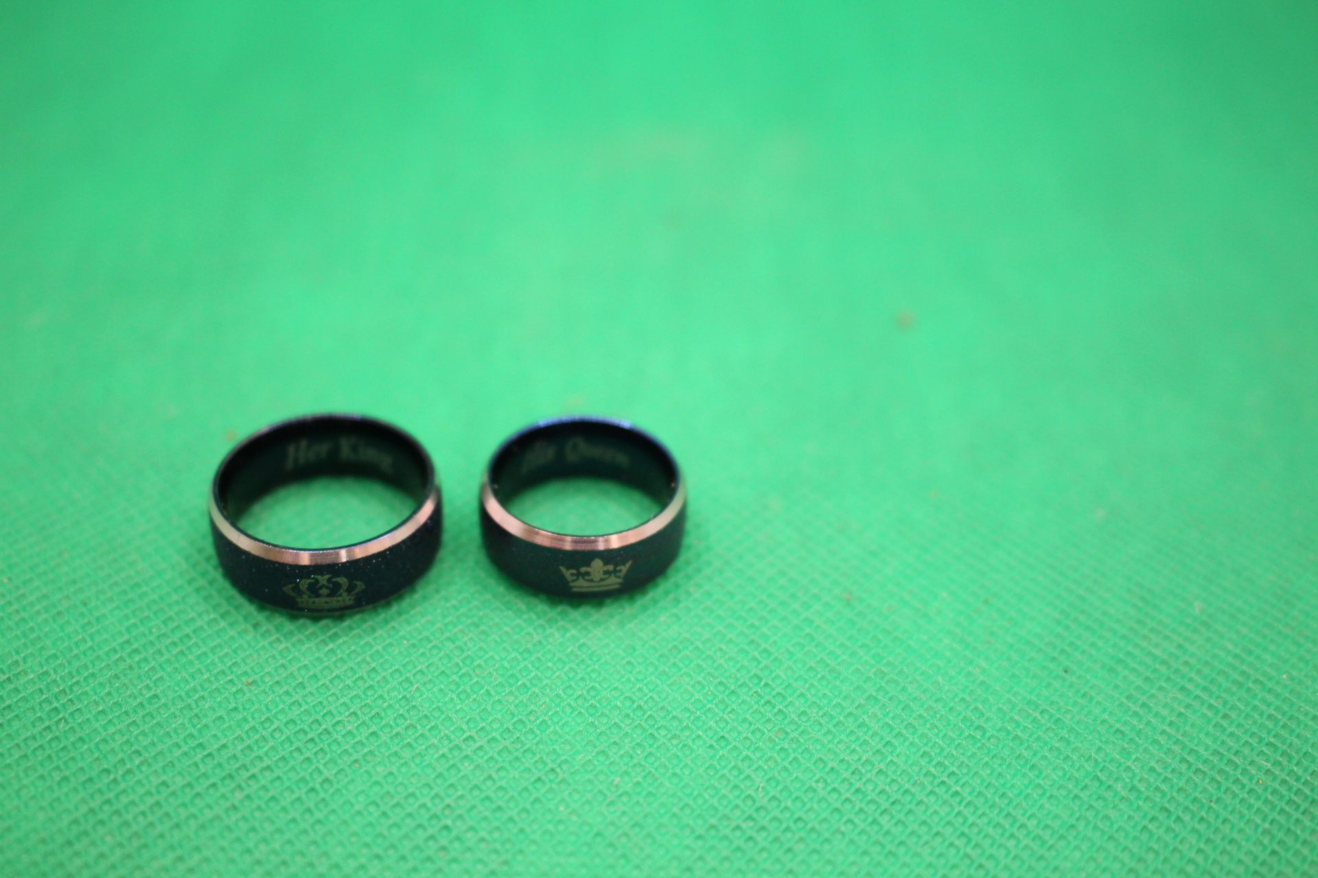 crown Her King and His Queen couple rings