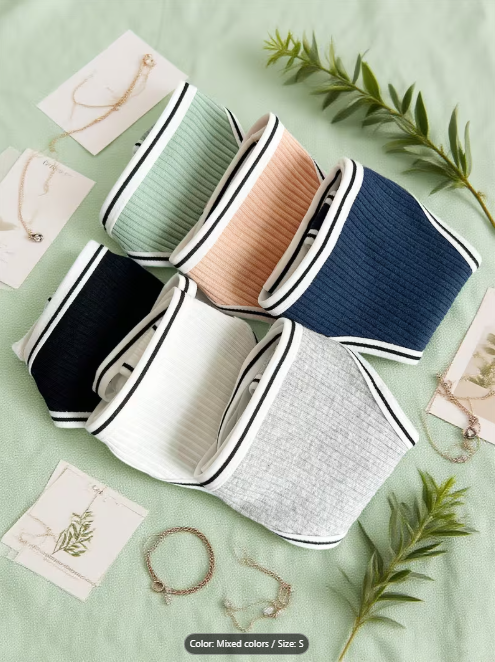cotton v strings panties pack, displaying the v-strings folded, taken from Temu product page