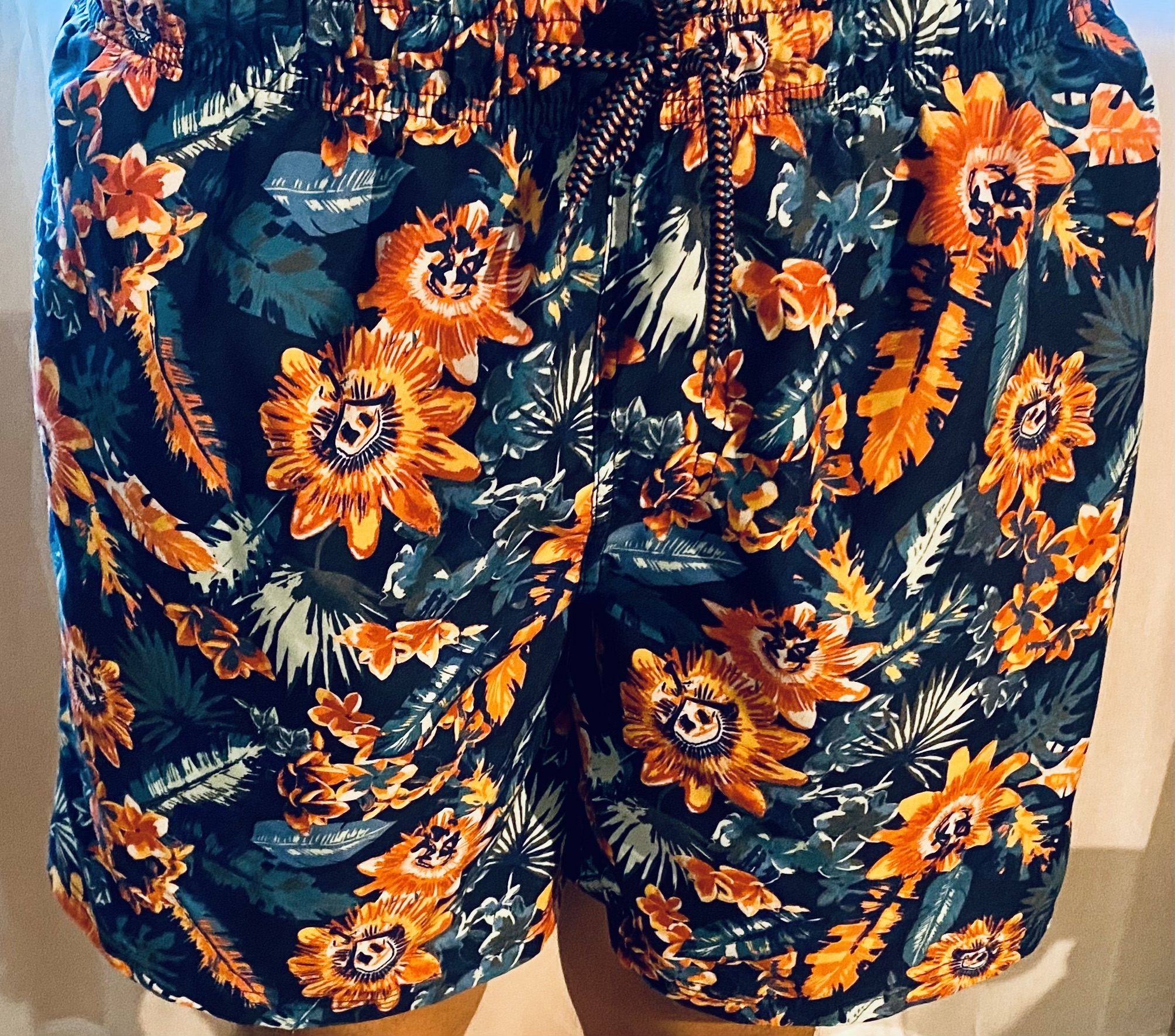 board shorts from the back, modeled by The Adventurer