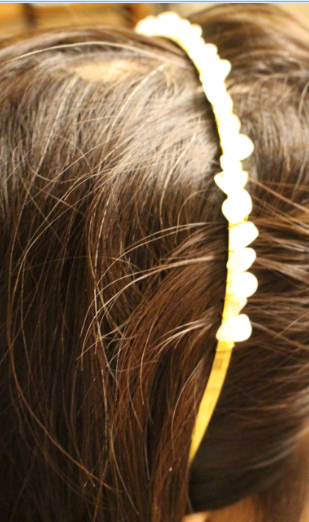 clear quartz crystal headband side view