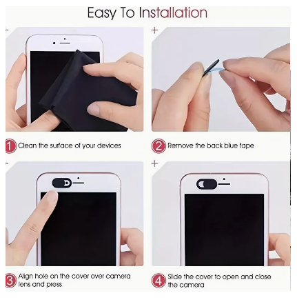 instructions for how to install camera cover to your device