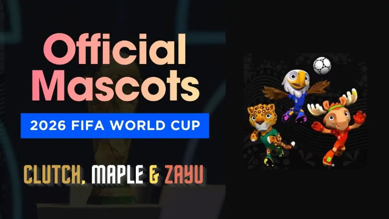 Official mascots of 2026 FIFA World Cup -- Clutch, Maple, and Zayu, taken from FIFA official website