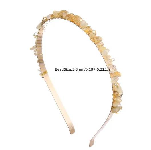 bead sizes on crystal headbands from Temu promo ad