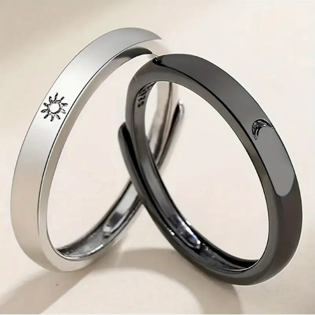 sun and moon couple rings taken from Temu promo ad
