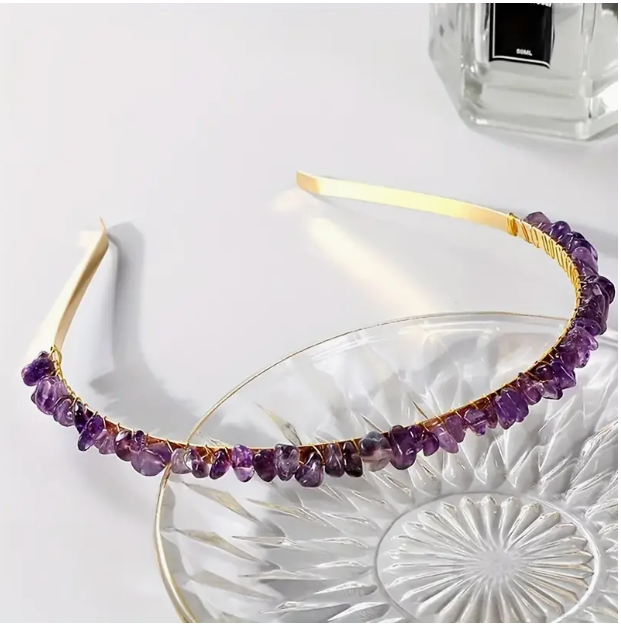 second version amethyst crystal headband, taken from Temu promo ads