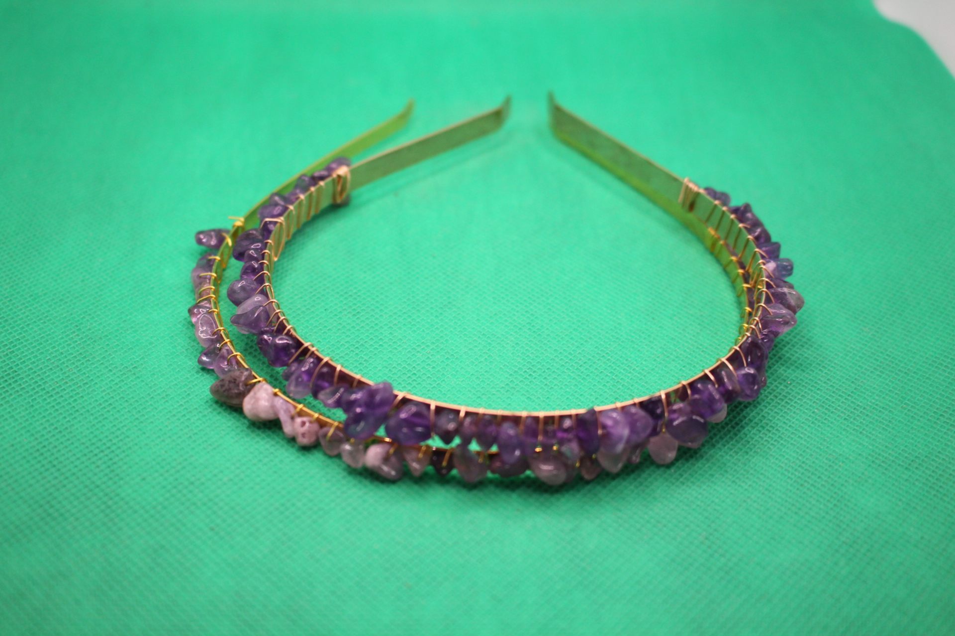 amethyst crystal headbands, with new one on bottom