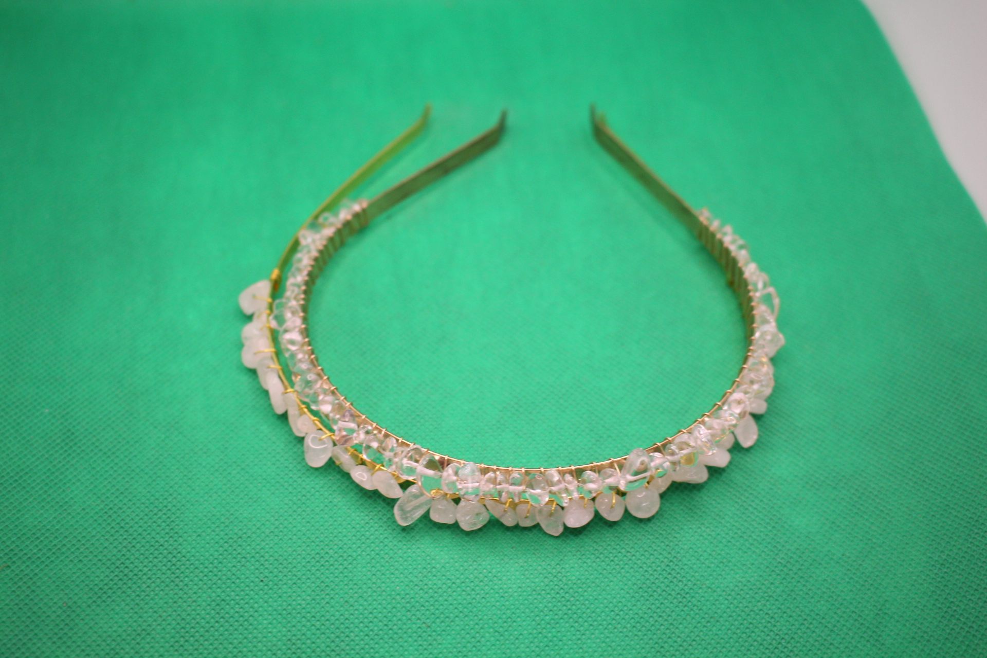 clear quartz crystal headbands, with new one on bottom