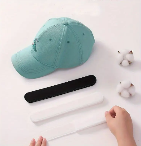 hat liners beside baseball cap, taken from Temu promo ad