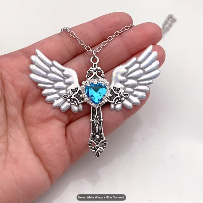 blue cubic zirconia necklace, taken from Temu product page