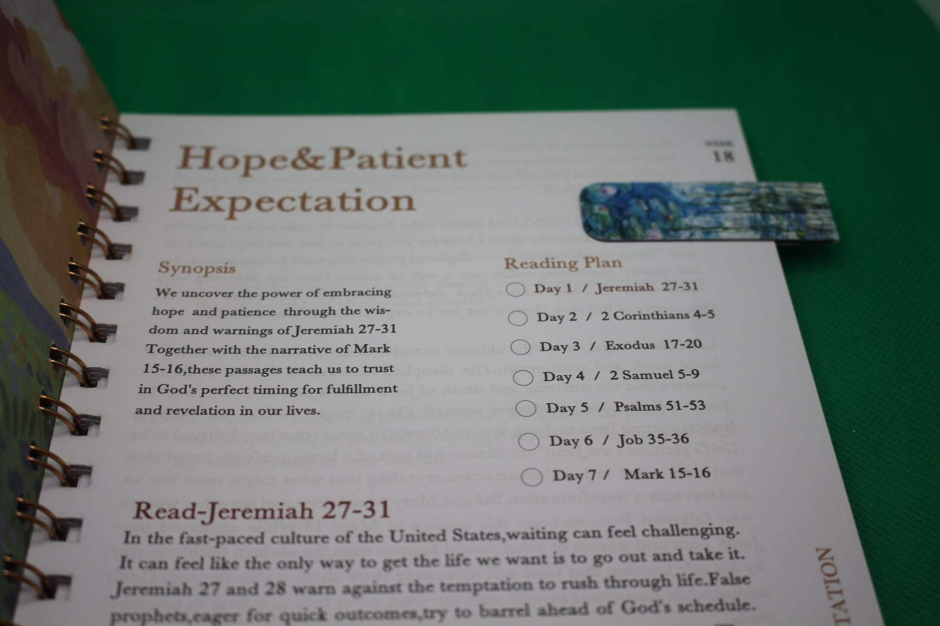 magnetic boookmark marking page of book