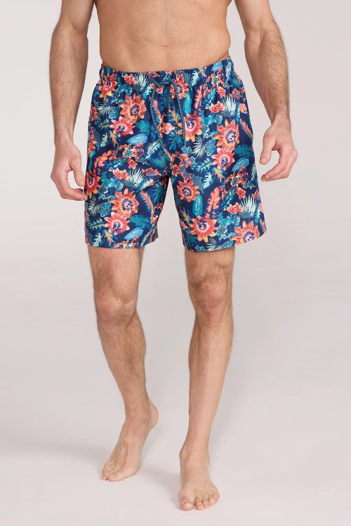 aruba printed men's swim shorts, front shot, taken from Mountain Warehouse website 