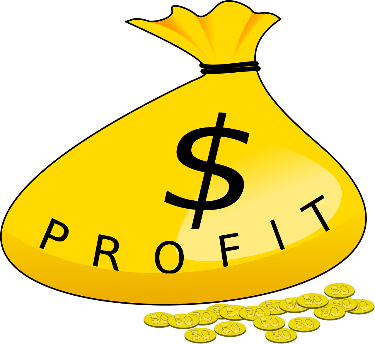 sack of money profits