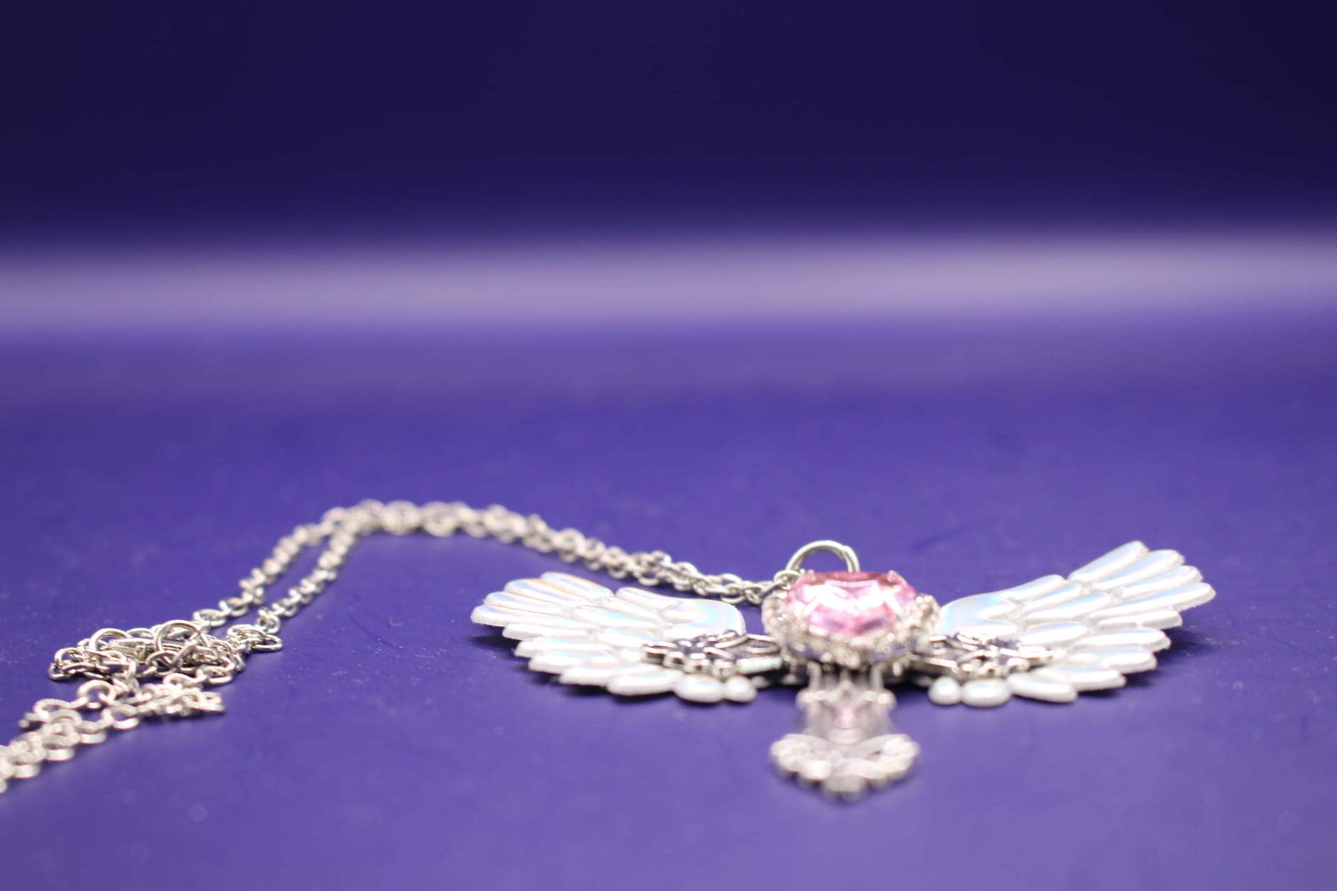cross cubic zirconia necklace, bottom view